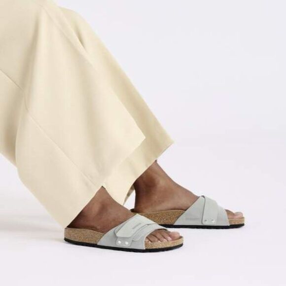 Birkenstock Oita Pure Sage Modern Suede Leather Slide Sandals US 7 EU 38 NIB - Picture 13 of 14